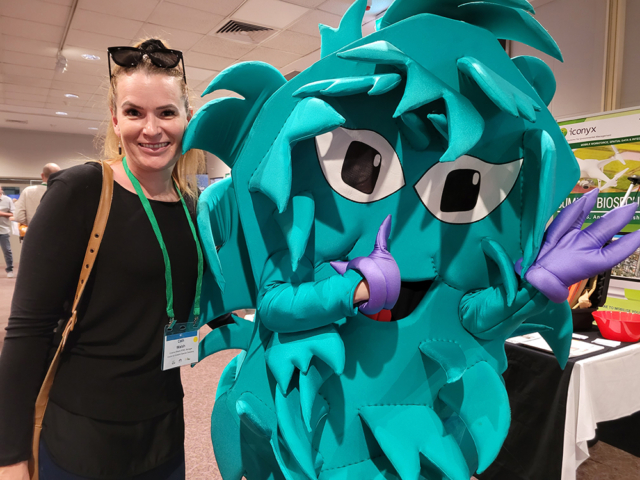 New Weeds RD&E Manager Cath Walsh with the conference mascot