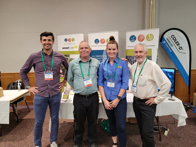 The CISS and CSIRO team manning the stall (left to right) Richie Southerton (CSIRO), Andrew Mitchell (CISS), Cath Walsh (CISS), and Richard Price (CISS)