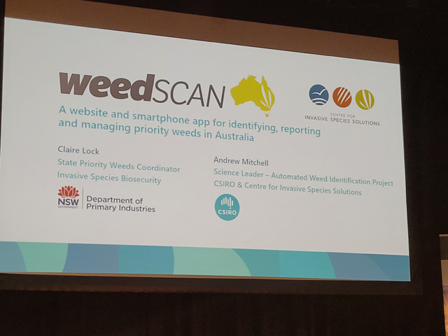 The WeedScan Project was a hit, Claire Lock (NSW DPI) and Andrew Mitchell (CISS) presented to conference attendees