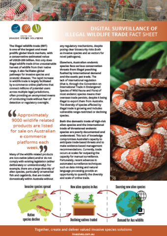 Digital Surveillance of Illegal Wildlife Trade Fact Sheet - cover image